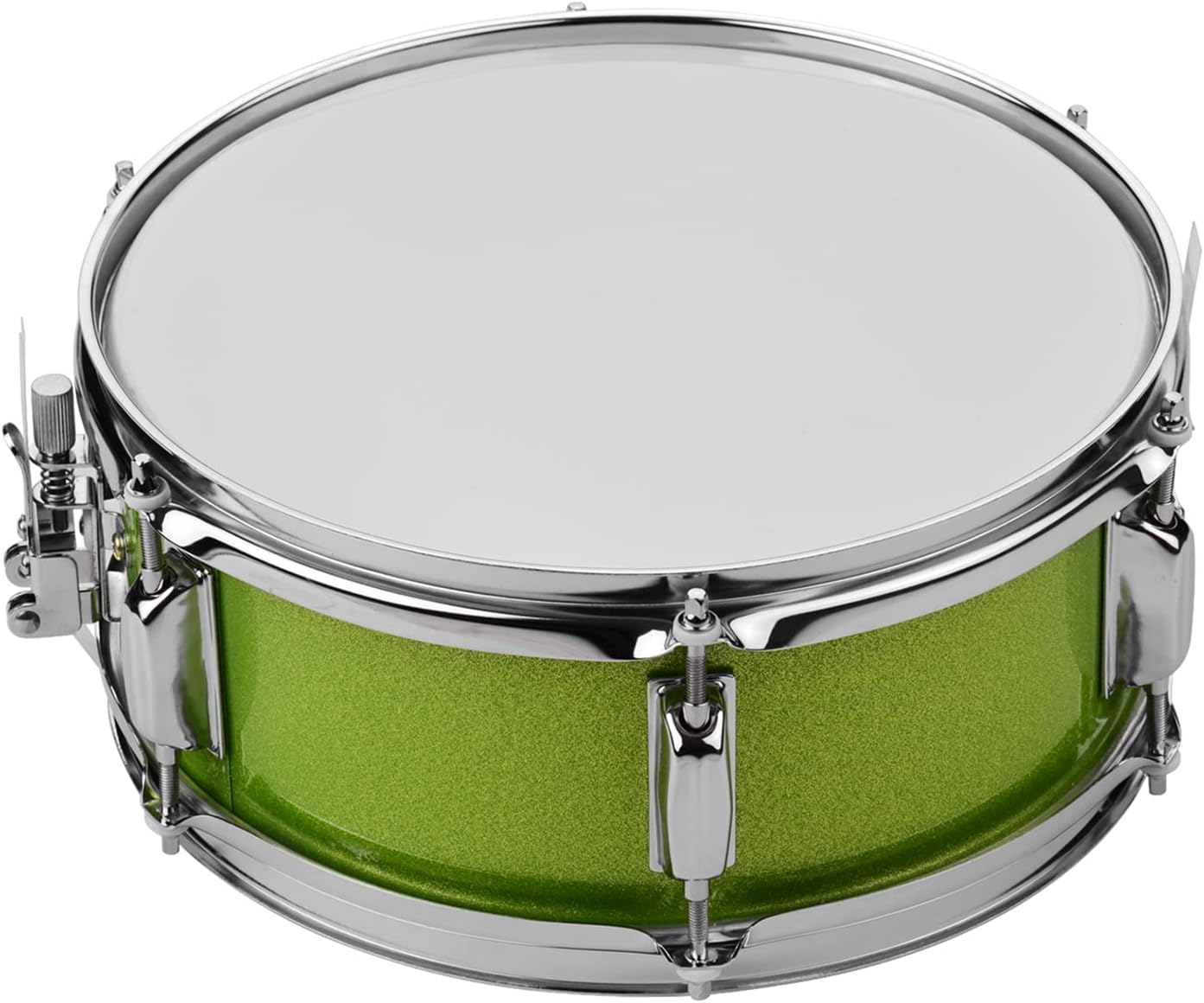 12 Inch Snare Drum Head with Drumsticks Shoulder Strap Drum Key for Student Band (Green) - Image 3