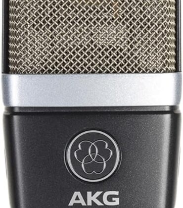 AKG Pro Audio C214 Studio Grade Professional Large Diaphragm, Single Capsule, Vocal and Instrument Condenser Microphone with Rugged Aluminum Carrying Case. XLR Connector. Gray with Gold