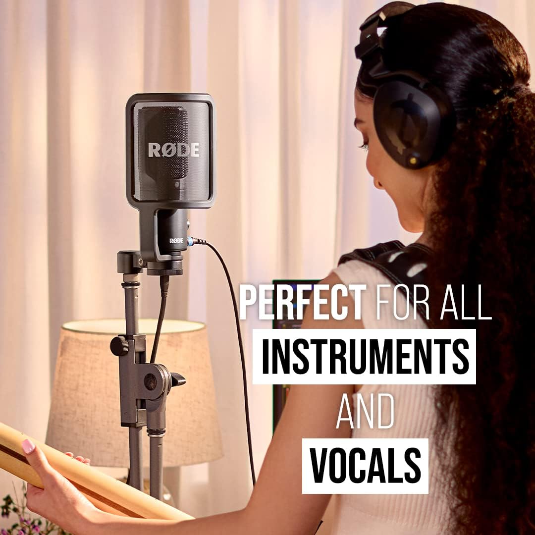 RØDE NT-USB+ Professional-Grade USB Condenser Microphone For Recording Studio Quality Audio Directly To A Computer Or Mobile Device, Black - Image 4