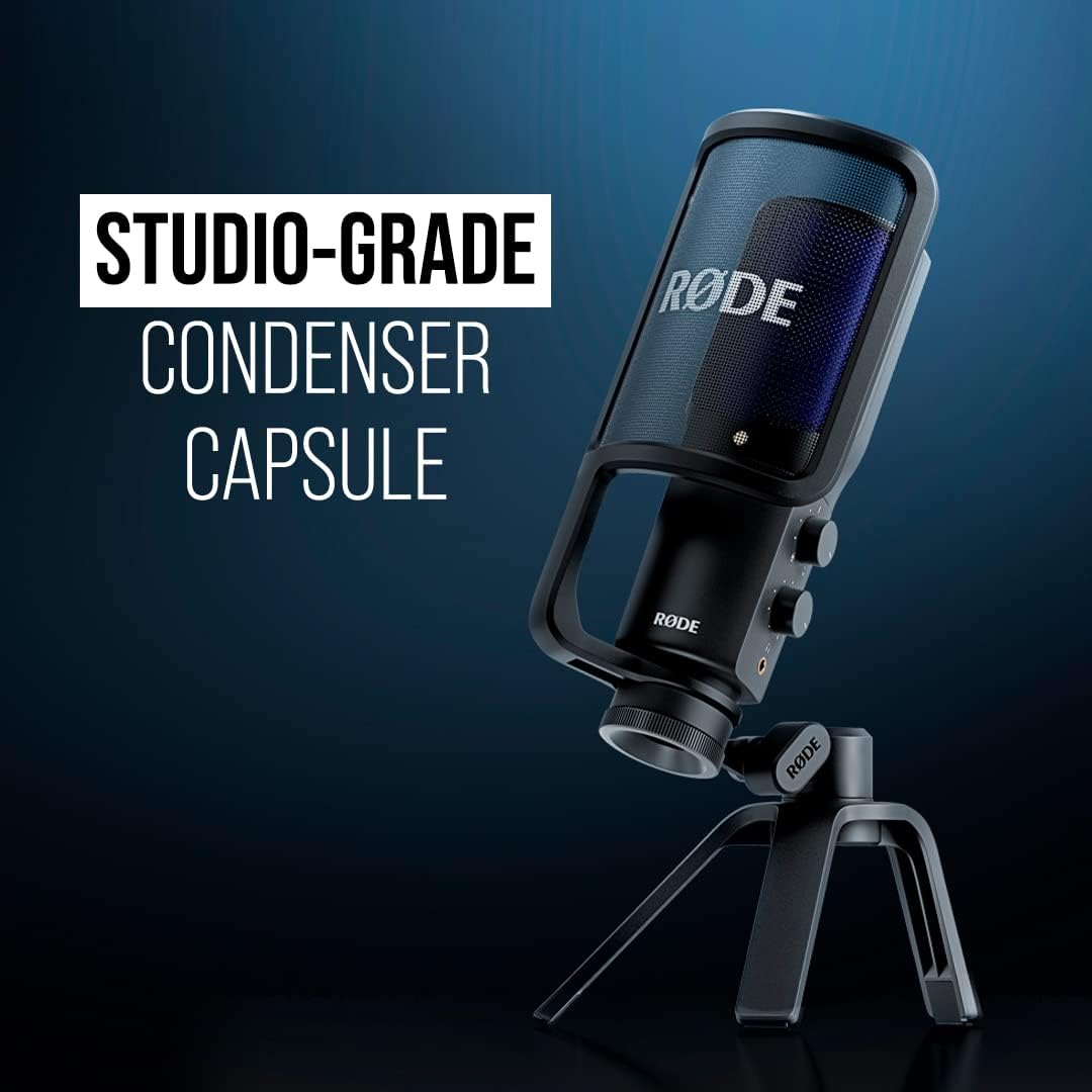 RØDE NT-USB+ Professional-Grade USB Condenser Microphone For Recording Studio Quality Audio Directly To A Computer Or Mobile Device, Black - Image 7